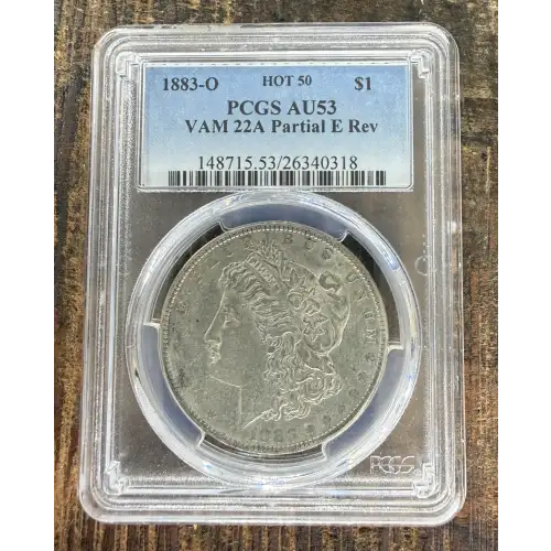 1883-O $1 VAM 22A Partial E Rev HOT 50