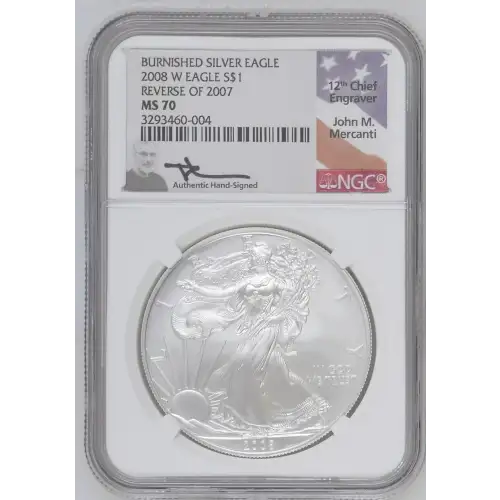 2008 W BURNISHED SILVER EAGLE REVERSE OF 2007 (2)