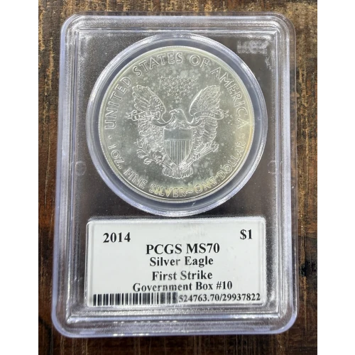 2014 $1 Silver Eagle First Strike Mercanti Signature