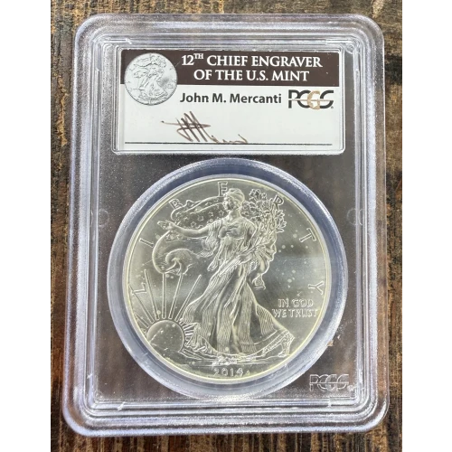 2014 $1 Silver Eagle First Strike Mercanti Signature (2)