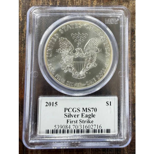 2015 $1 Silver Eagle First Strike Mercanti Signature