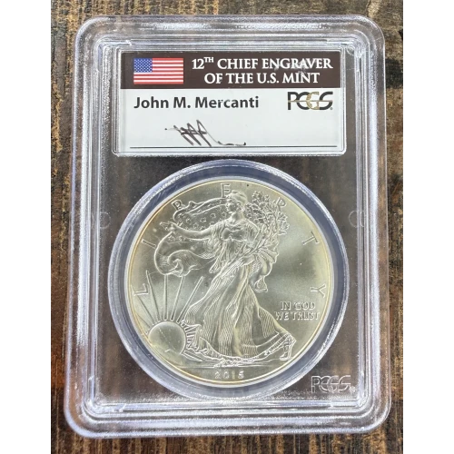 2015 $1 Silver Eagle First Strike Mercanti Signature (2)