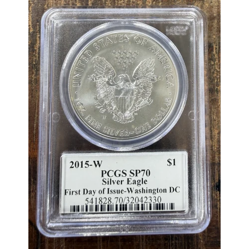 2015-W $1 Burnished Silver Eagle First Day of Issue-Washington DC Mercanti