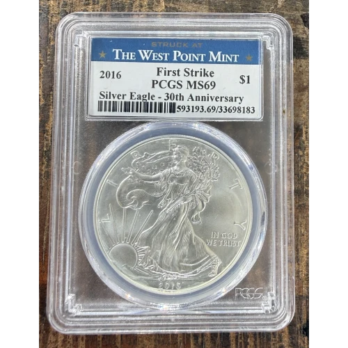 2016 $1 Silver Eagle Silver Eagle - 30th Anniversary First Strike First Strike