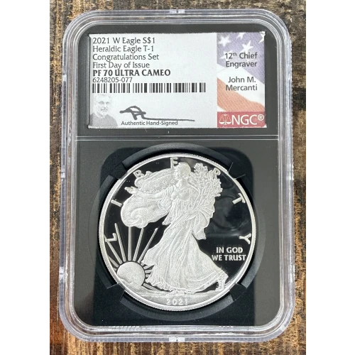2021-S $1 US American Silver Eagle ~ Eagle Landing T-2 ~ PCGS PR70DCAM