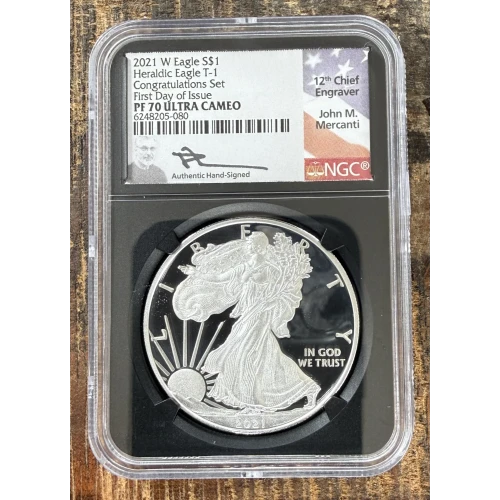 2021-S $1 US American Silver Eagle ~ Eagle Landing T-2 ~ PCGS PR70DCAM