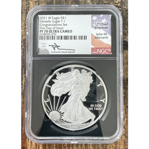2021-S $1 US American Silver Eagle ~ Eagle Landing T-2 ~ PCGS PR70DCAM