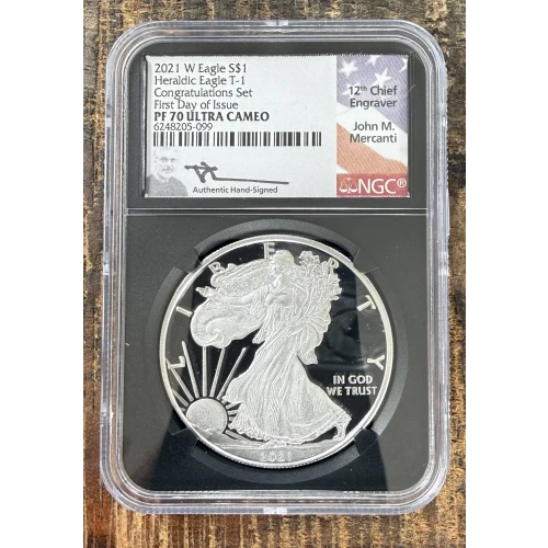 2021-S $1 US American Silver Eagle ~ Eagle Landing T-2 ~ PCGS PR70DCAM