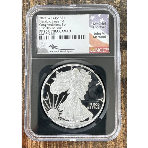 2021-S $1 US American Silver Eagle ~ Eagle Landing T-2 ~ PCGS PR70DCAM