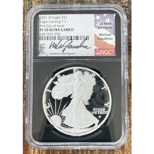 2021-S $1 US American Silver Eagle ~ Eagle Landing T-2 ~ PCGS PR70DCAM