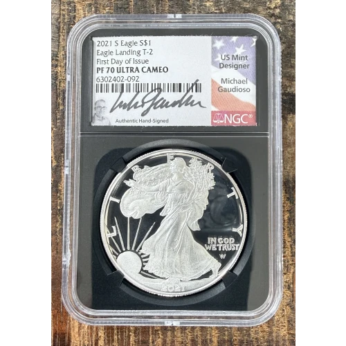 2021-S $1 US American Silver Eagle ~ Eagle Landing T-2 ~ PCGS PR70DCAM