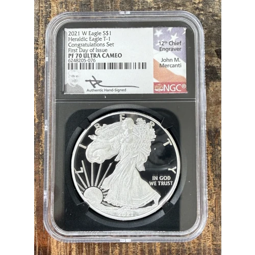 2021-S $1 US American Silver Eagle ~ Eagle Landing T-2 ~ PCGS PR70DCAM