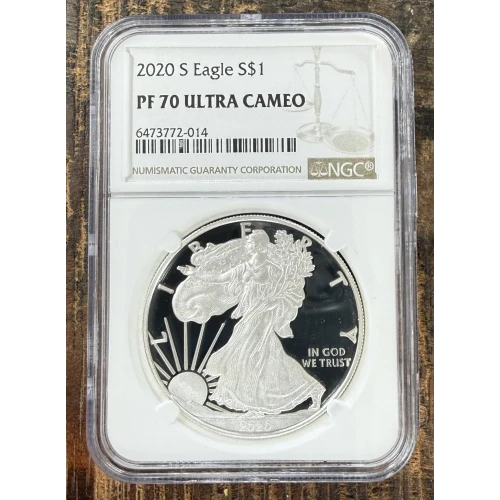 2021-S $1 US American Silver Eagle ~ Eagle Landing T-2 ~ PCGS PR70DCAM