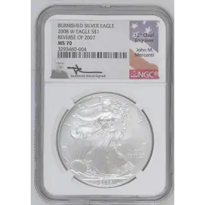 2008 W BURNISHED SILVER EAGLE REVERSE OF 2007 (2)