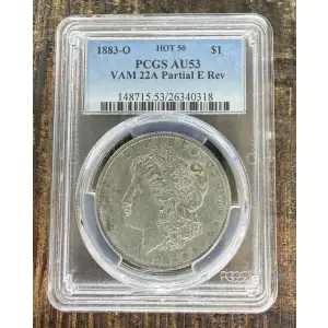 1883-O $1 VAM 22A Partial E Rev HOT 50