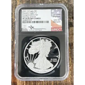 2021-S $1 US American Silver Eagle ~ Eagle Landing T-2 ~ PCGS PR70DCAM
