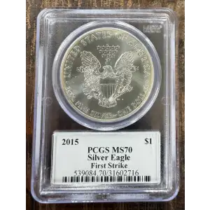 2015 $1 Silver Eagle First Strike Mercanti Signature