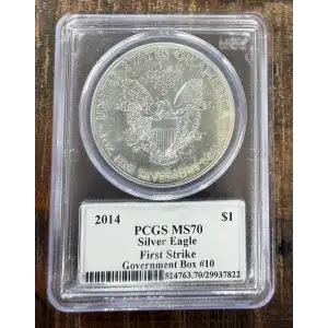 2014 $1 Silver Eagle First Strike Mercanti Signature