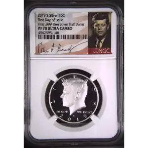 2019 S First Day of Issue 1st .999 Fine Silver 50C ULTRA CAMEO (2)