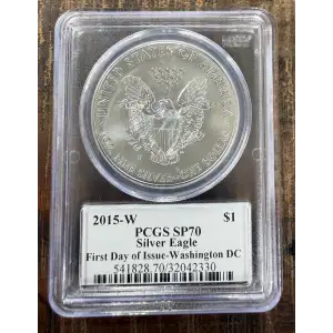 2015-W $1 Burnished Silver Eagle First Day of Issue-Washington DC Mercanti
